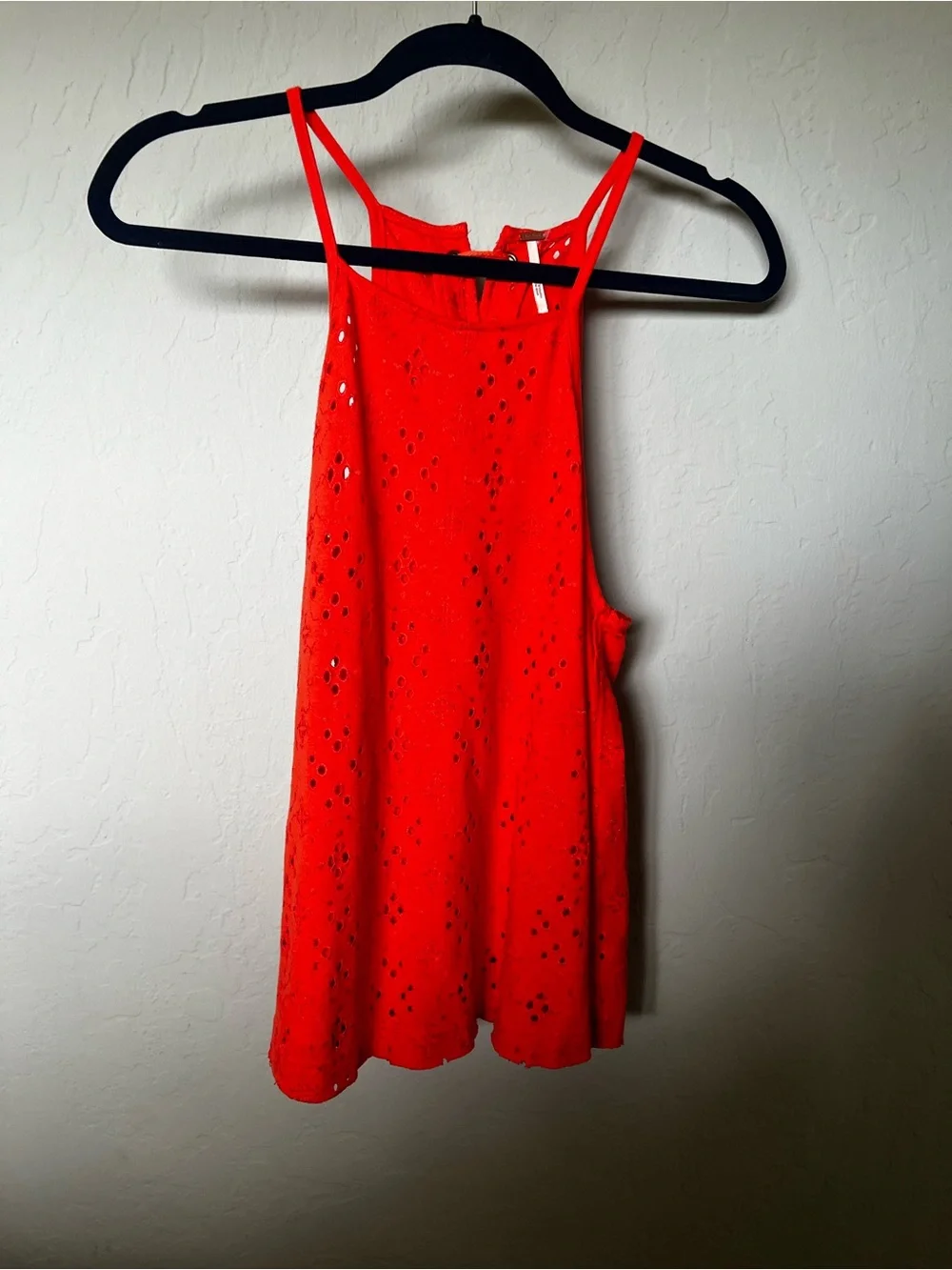 Free People Bright Orange Eyelet Halter Swim Cover-Up